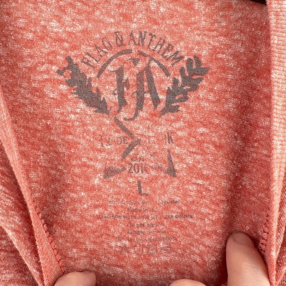 Flag & Anthem Tshirt Men L Red Heather Graphic Tee Short‎ Sleeve USA Eagle - Picture 5 of 7
